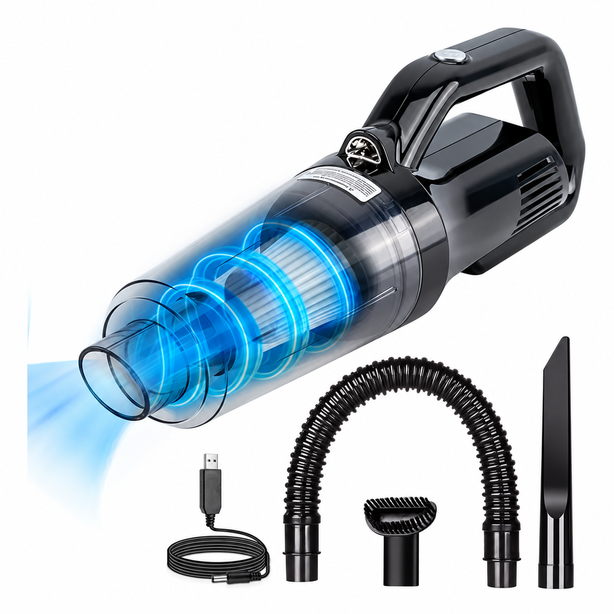 Aspiradora de Mano Inalámbrica 120W + Kit de Destornilladores Punta Plana y Phillips Imantados